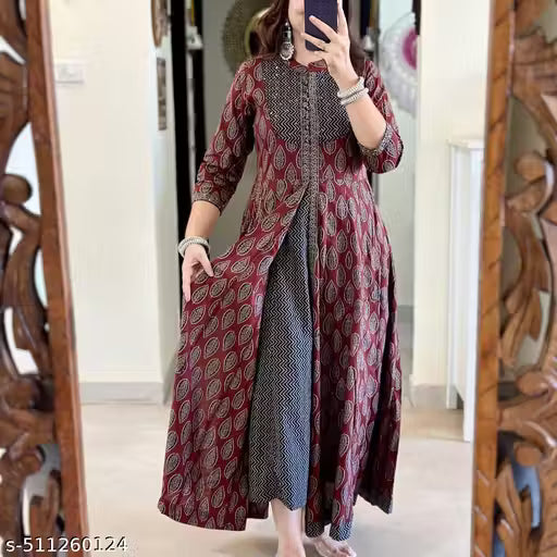 Beautiful Anarkali Gowan Reyon Fabric